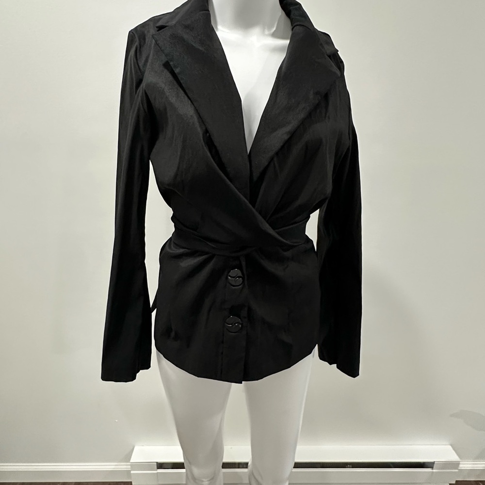 SAMUEL DONG Stylish Black Blazer with Button Detail SZ M